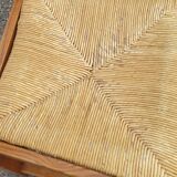 4 solid oak straw chairs