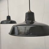 Enameled sheet metal pendant lights