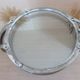 Modernist art deco tray in silver metal and smoked glass 1940s