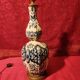 Antique ceramic lamp with brass or bronze base from the attic