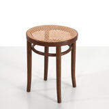 Vintage stool with rattan seat