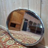 Oval chrome Art Deco mirror