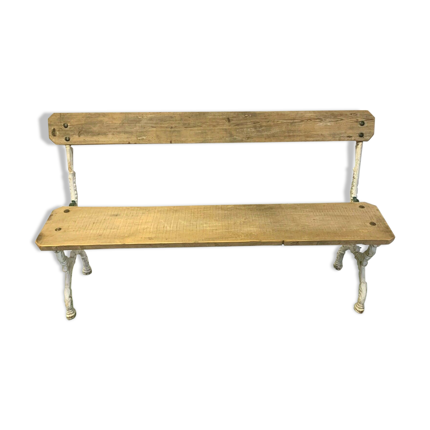 19th century patinated iron cast iron garden bench