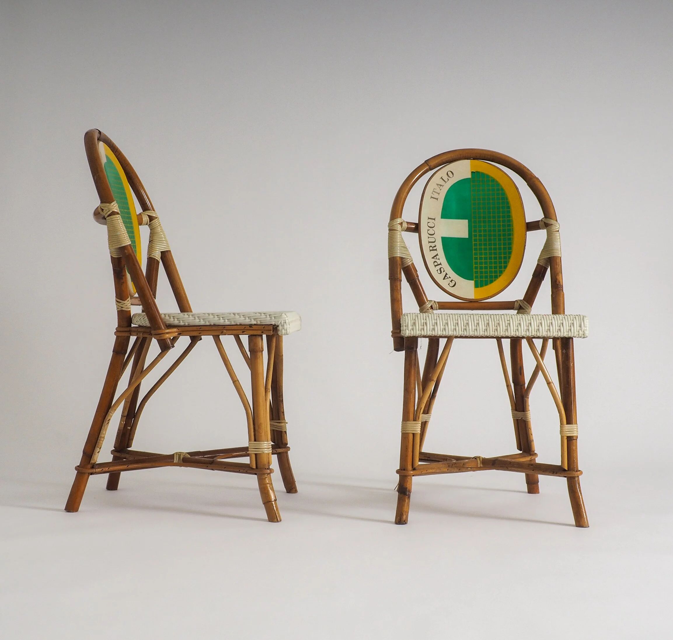 Set of 2 bistro chairs by Italo Gasparucci for ECC Tennis Tournament Antwerp