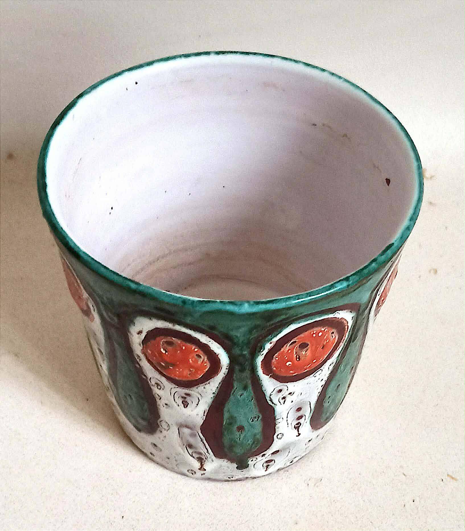 Pot ou cache-pot céramique Vallauris Années 70 Hauteur 14,2 cm