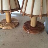 Louis Sognot rattan bedside lamp