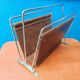 Magazine-holder chrome steel imitation leather stitched