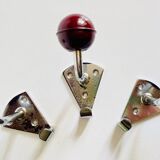 Chrome and bakelite coat hooks from the 70s