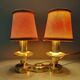 Table lamp with two fires on terrace - years 1950/60 - bronze