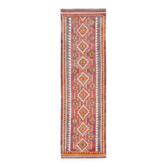 Vintage Burgundy Persian Kilim Runner Rug,, 98x235Cm