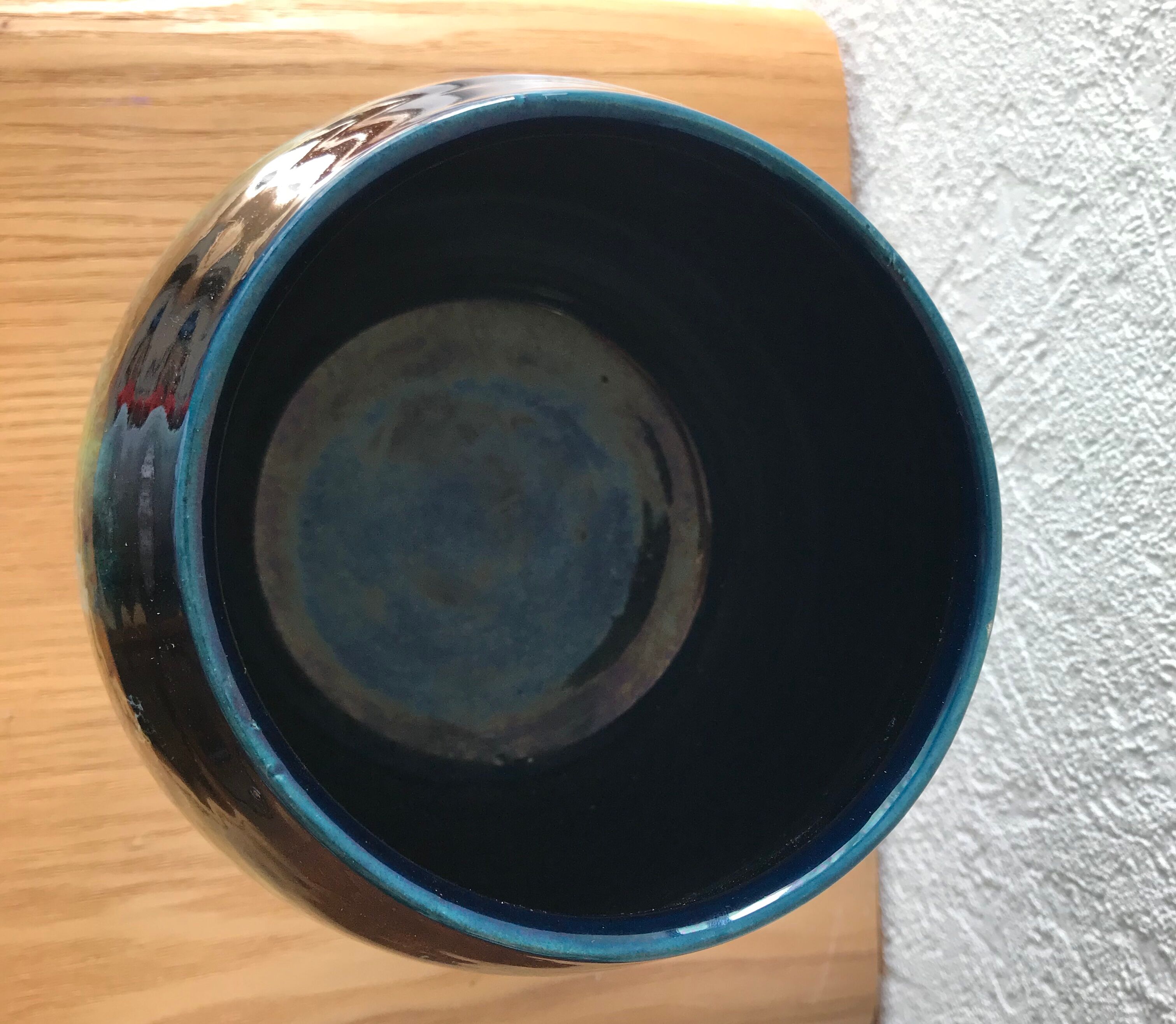 Large cut blue Vallauris earthenware