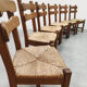 Brutalist rush dining chairs vintage 1970