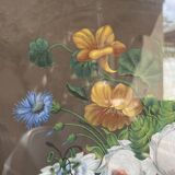 “Bouquet of flowers” still life painting in Neo Classical style, gouache on paper, ca 1830