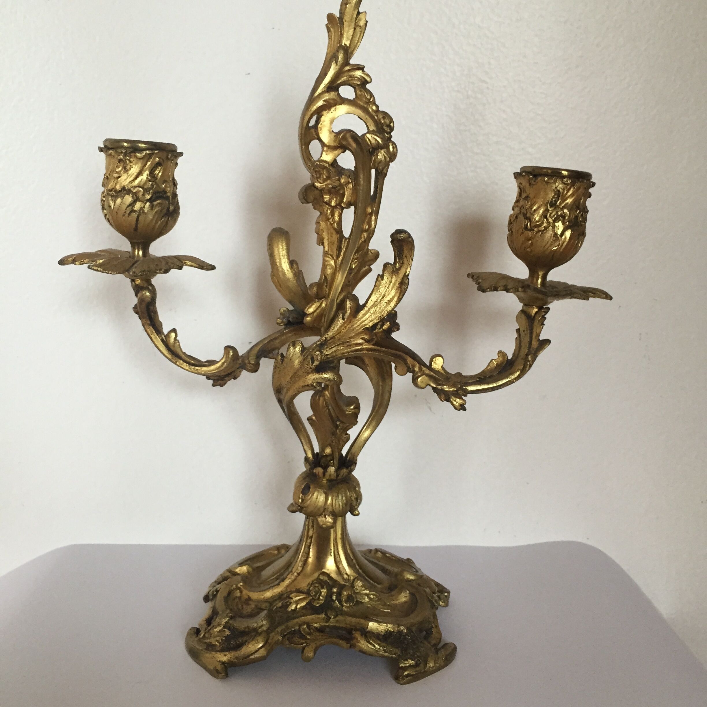 Paire de chandeliers en bronze