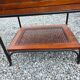 Vintage bedside table in solid oak and wrought iron.