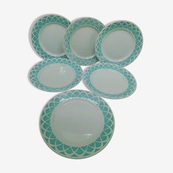 6 flat plates - Fenal Badonviller - Mint Green