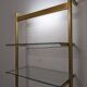 Modular shelf in glass and gilded aluminum from the 70-80s