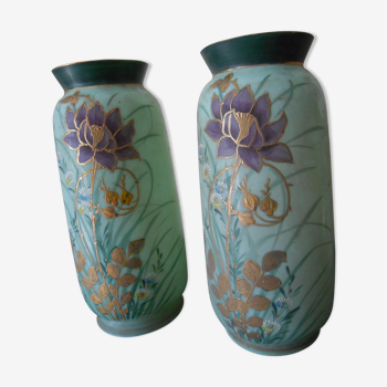 Pair of opaline vases 1900