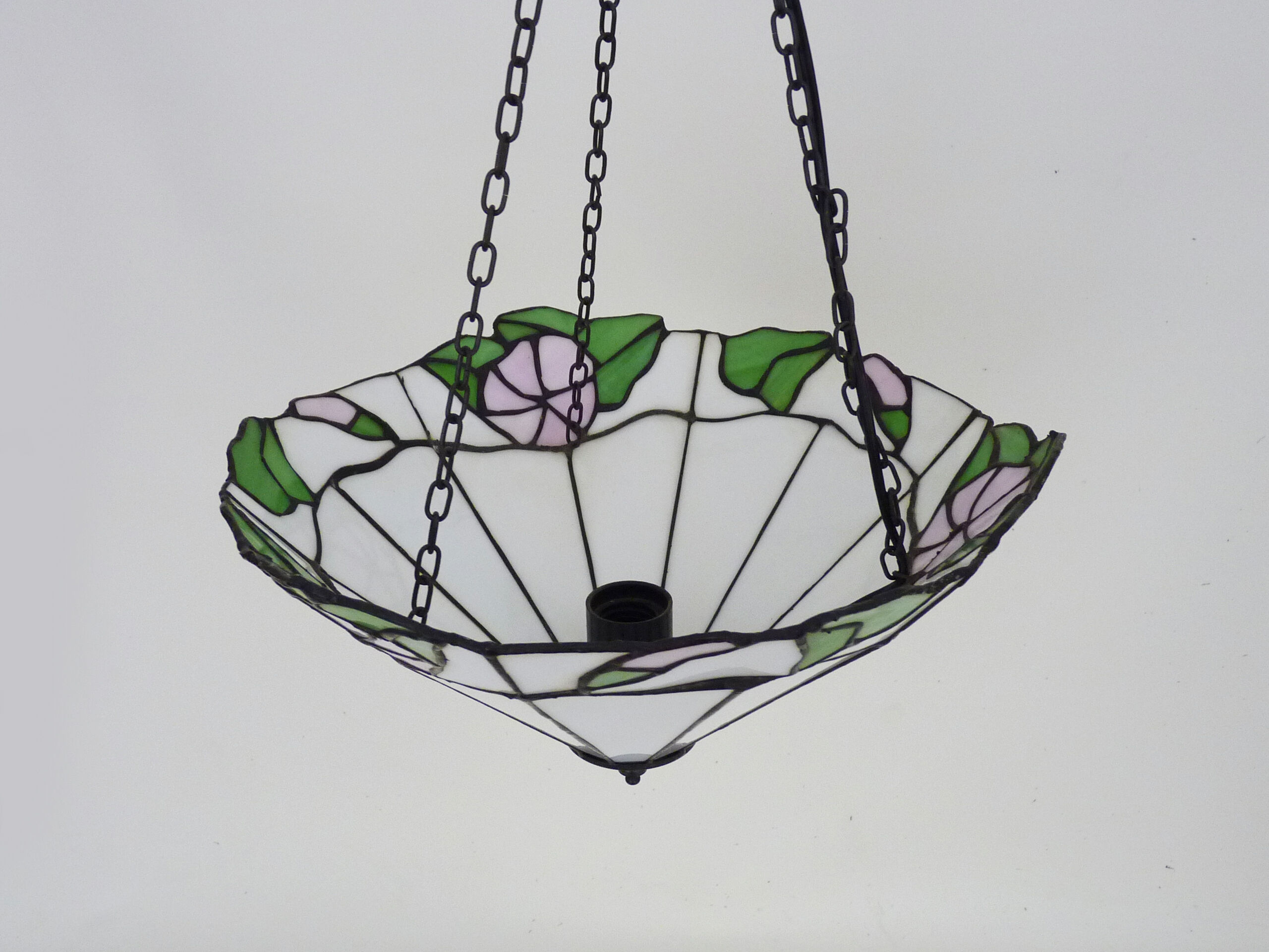 Tiffany washbasin pendant in glass paste with floral decoration