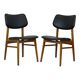 Vintage Design Chairs Beech Wood Black Skai Leather East Germany Möbel 1960