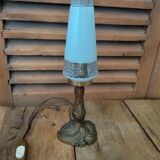 Art deco lamp living room bronze tulip glass diamond tip ch 1122215