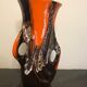 Vintage Vase Vallauris with red and brown handles XXth