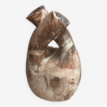Enamelled stoneware vase