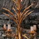 Nice chandelier 60s ears of wheat in 5 branches gilded metal
