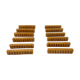 Set of 12 knife holders in rattan pattern rattan 50s