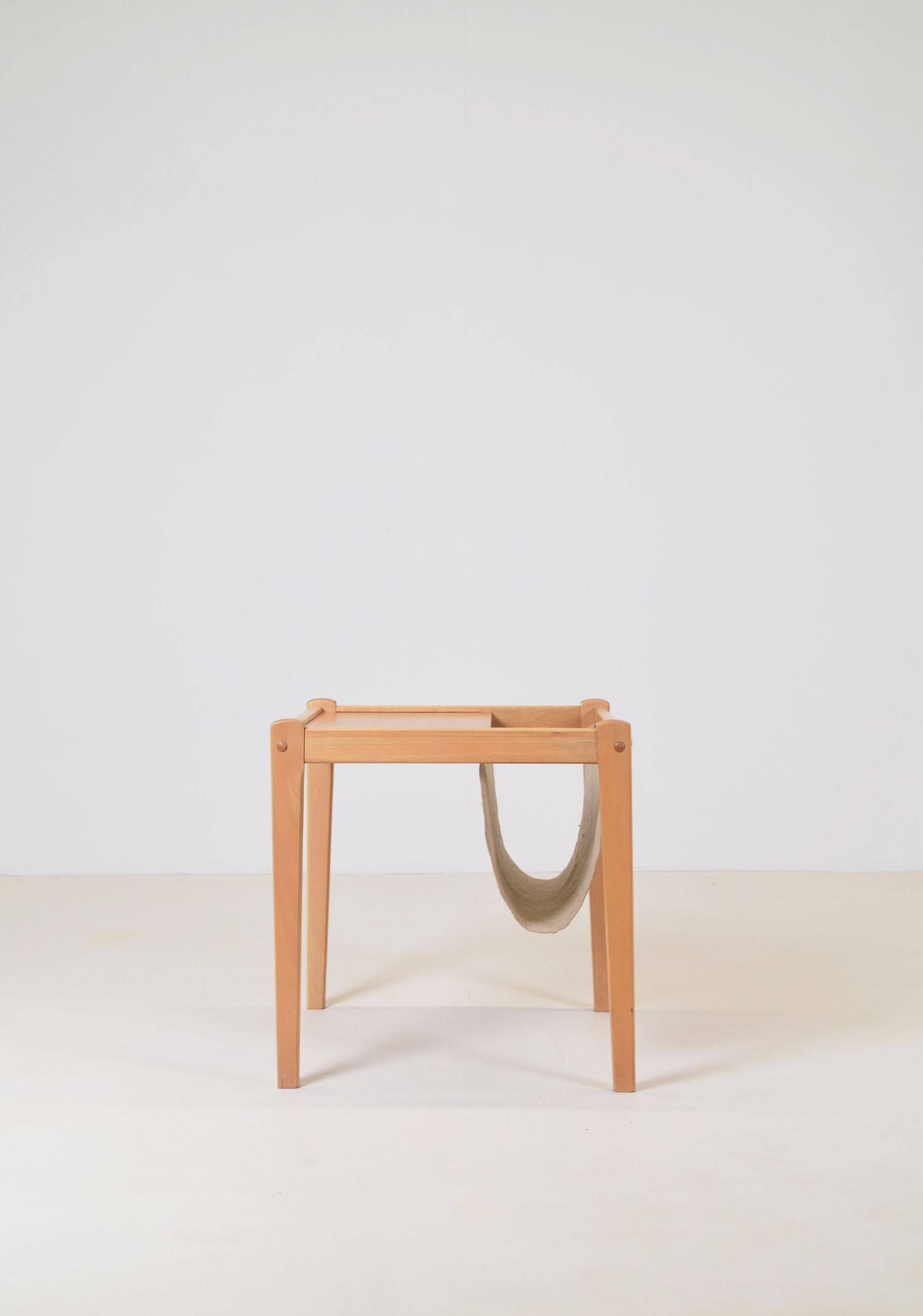 Danish side table with magazine holder by S.P. Jensen for BRDR Furbo
