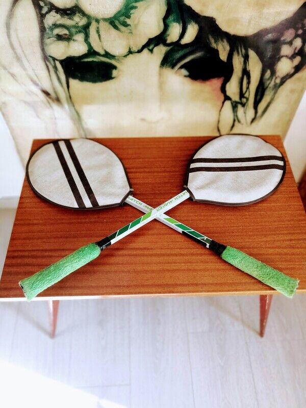 Pair of vintage badminton rackets