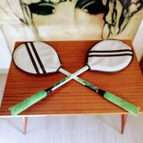 Pair of vintage badminton rackets