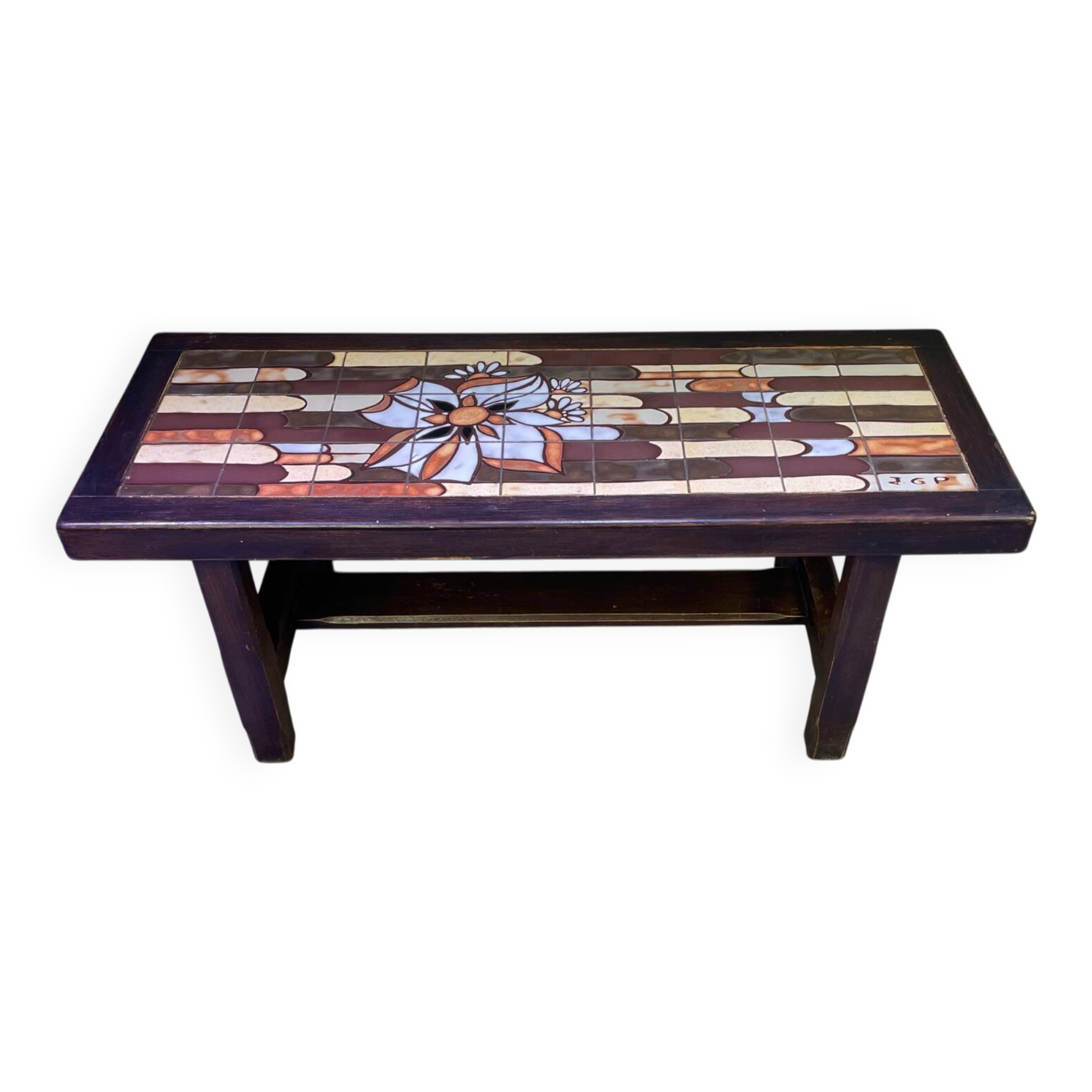 Wooden and ceramic coffee table