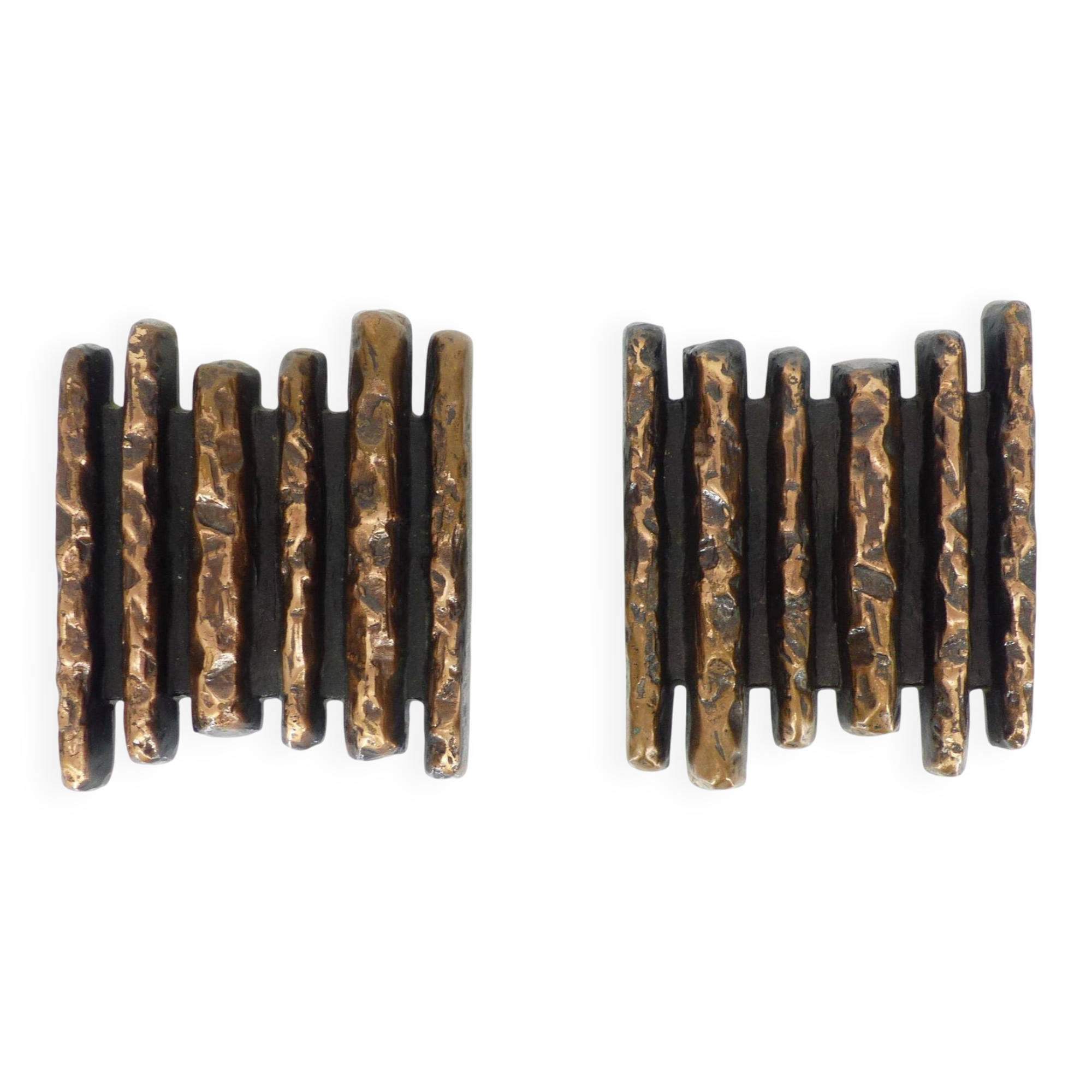 Brutalist bronze door handles, Alpan, Germany, circa 1970
