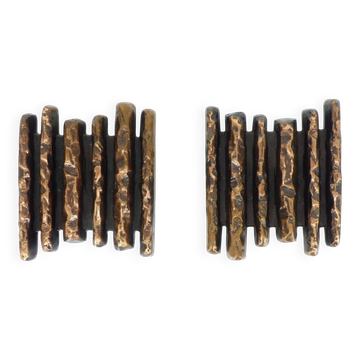 Brutalist bronze door handles, Alpan, Germany, circa 1970