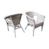 Paire de fauteuils en rotin vintage