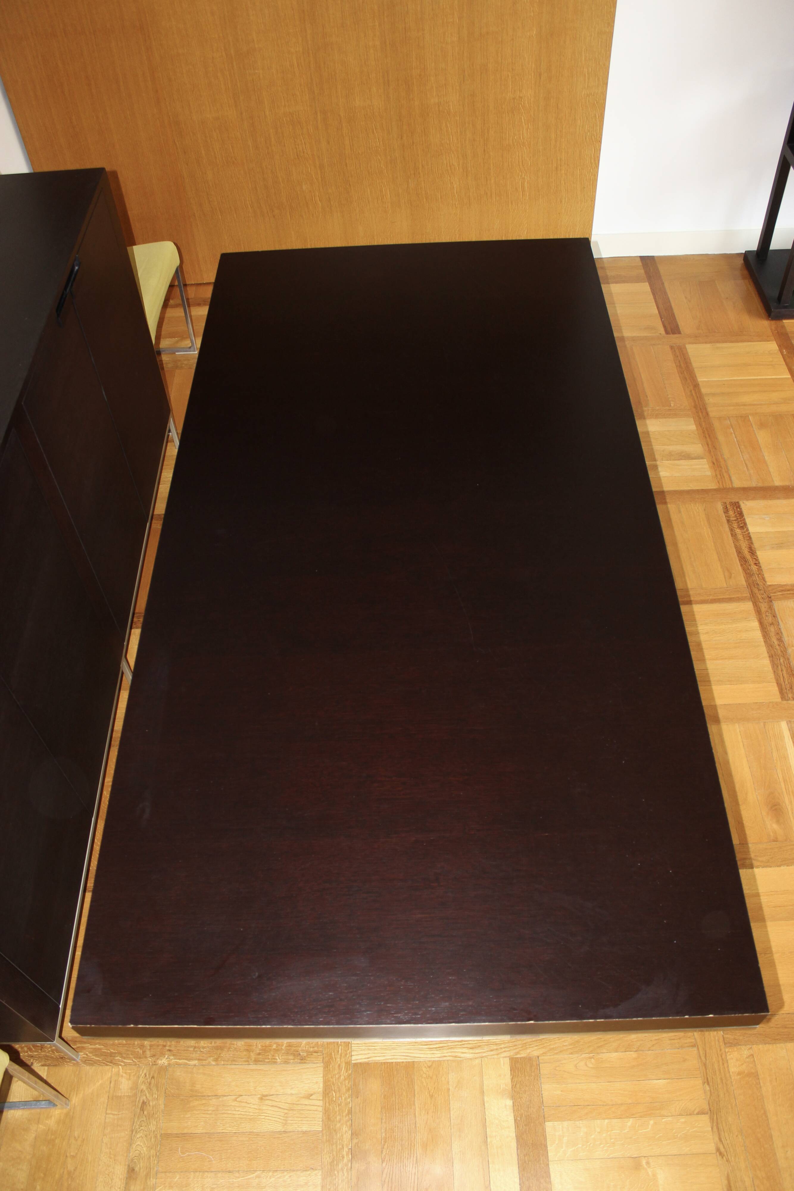 B&B Italia Maxalto - Athos table in wenge, chrome legs - design by Paola Piva.