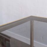 Table basse vintage en laiton fabriquée en France, 1950s