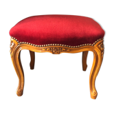 Repose pied ancien, velours rouge