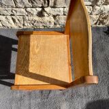 Two brutalist chairs from the 70s in golden oak