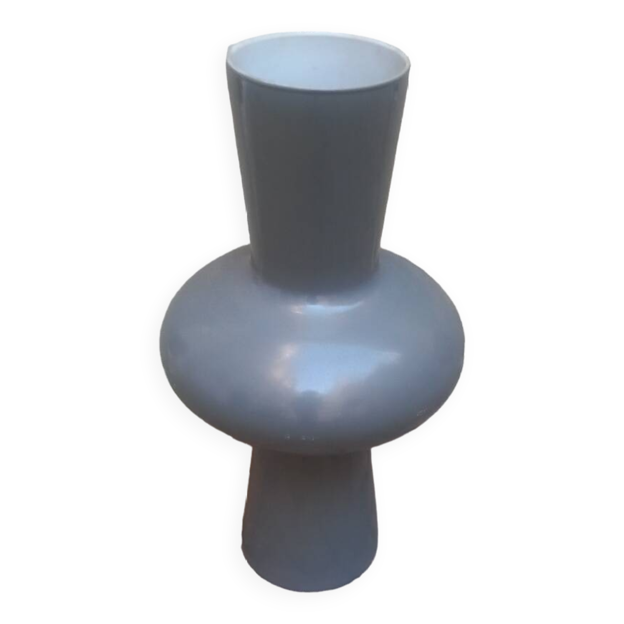 Grey opaline glass designer vase