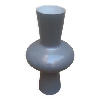 Grey opaline glass designer vase