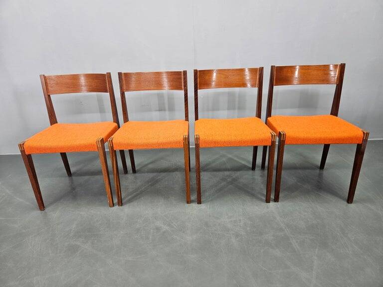 Set of Four Rare Teak PIA Chairs by Poul Cadovius, Girsberger, Denmark, 1960s