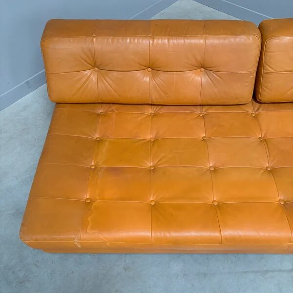 Cognac leather daybed / sofa, 1960s