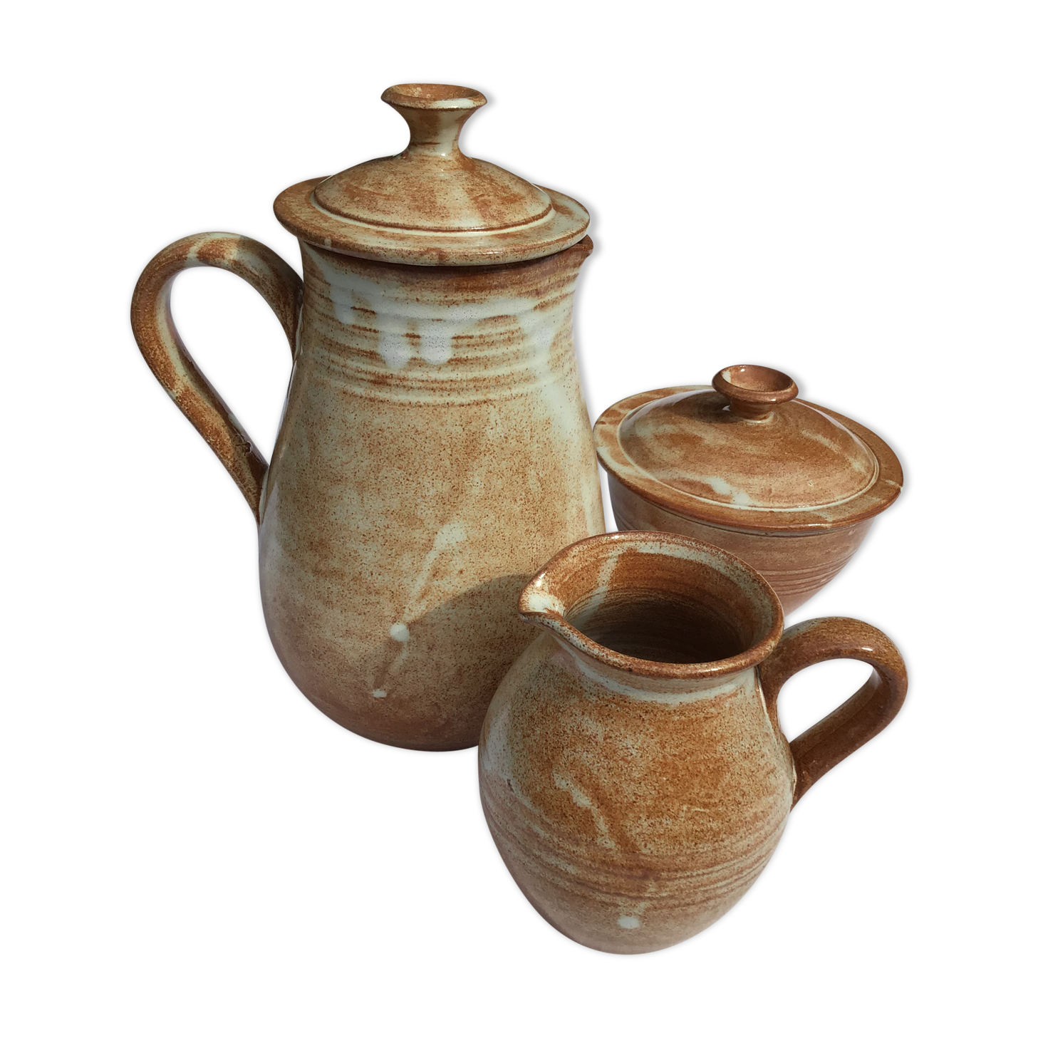 Vallauris coffee maker with sugar and milk pot