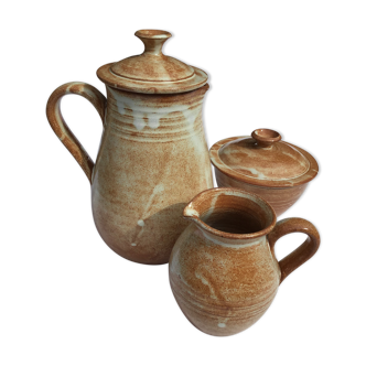 Vallauris coffee maker with sugar and milk pot