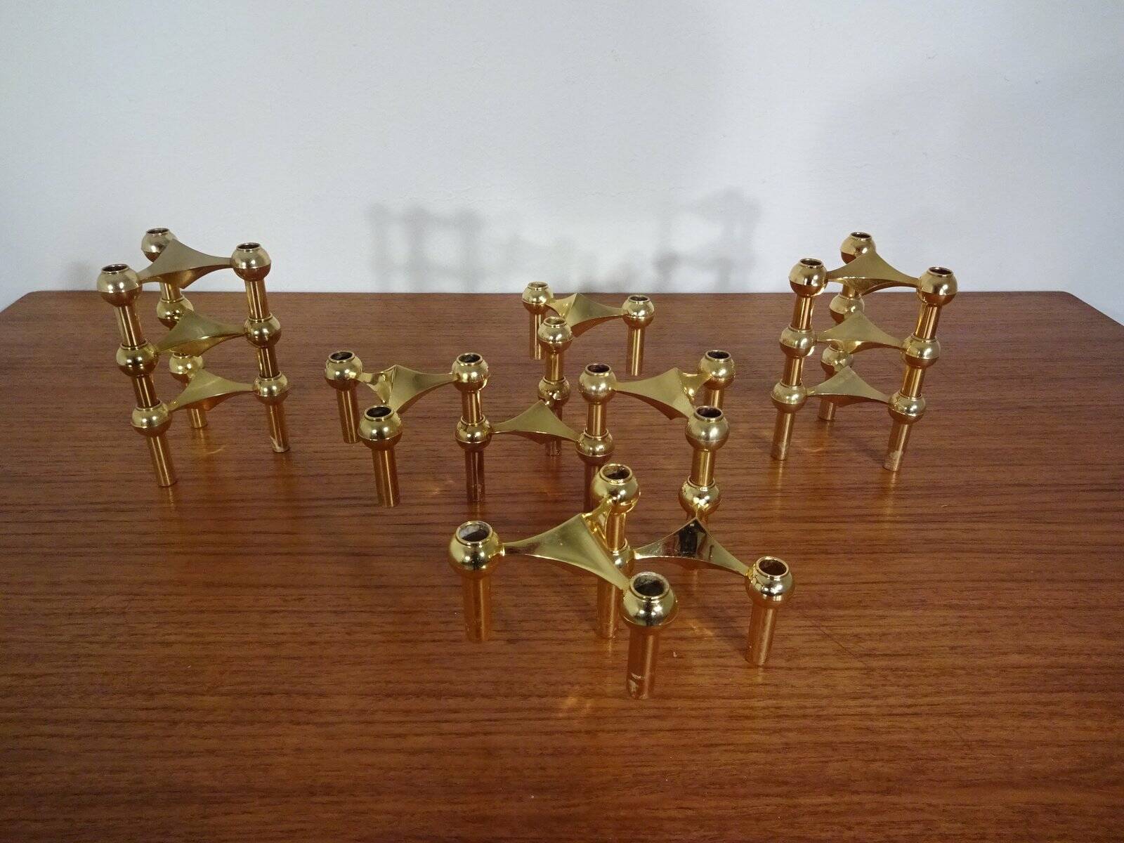 Gold-Plated Candleholders by Ceasar Stoffi & Fritz Nagel for BMF, 1960s, Set of 12