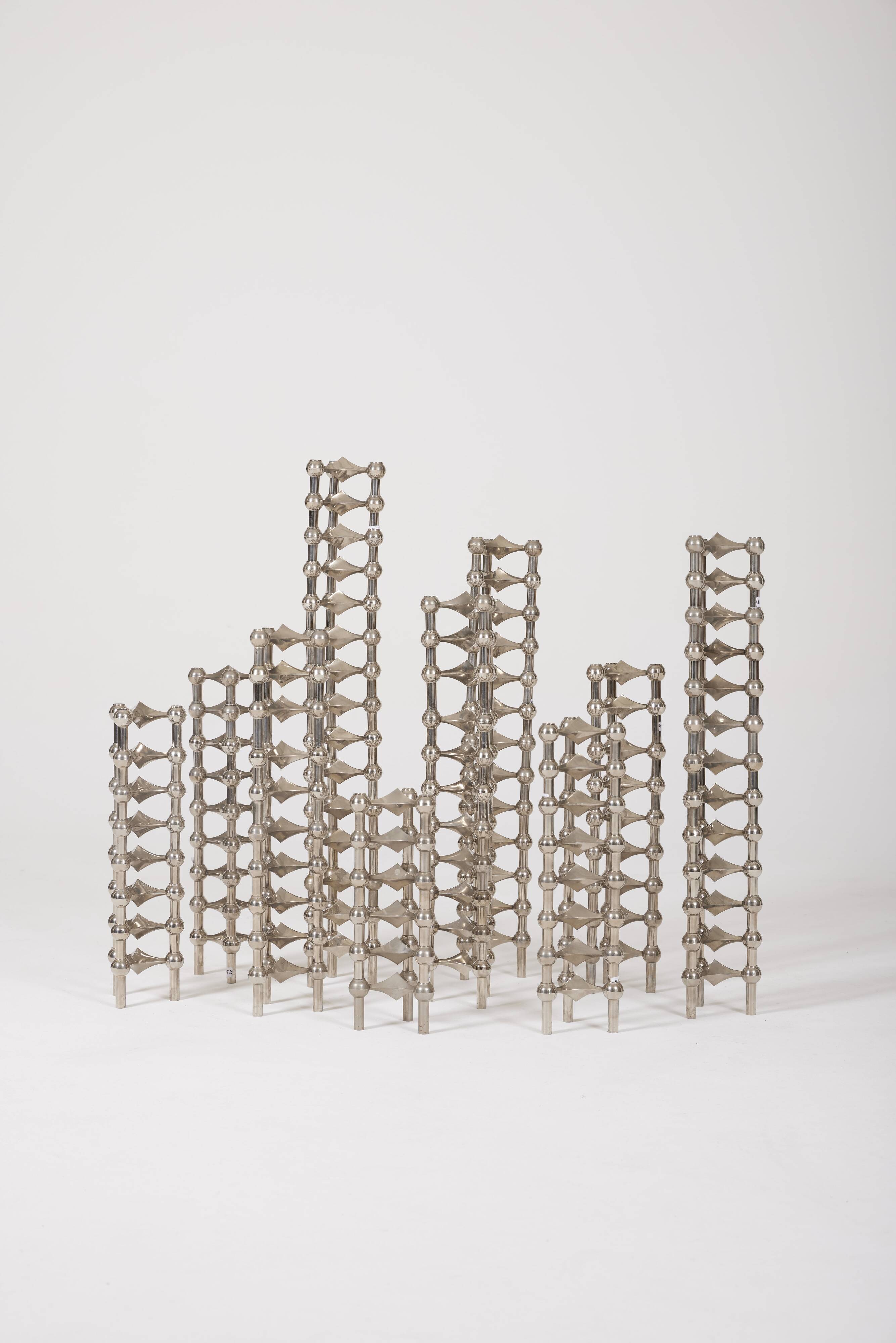 Bougeoir en métal "STOFF" Nagel, 1950s