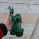 Vintage statue 50/60 Biche Lemanceau St Clément dark green ceramic
