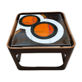 70's teak and ceramic coffee table